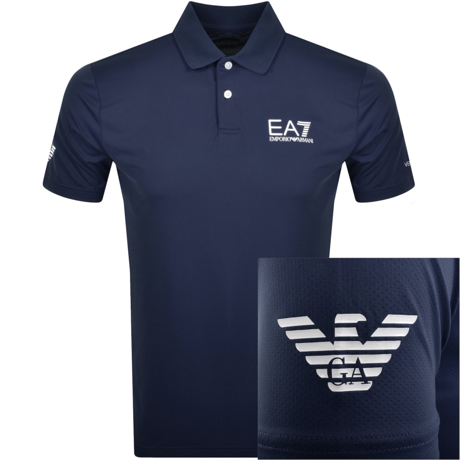 EA7 Emporio Armani Sport Ventus 7 Polo Navy Mainline Menswear Denmark